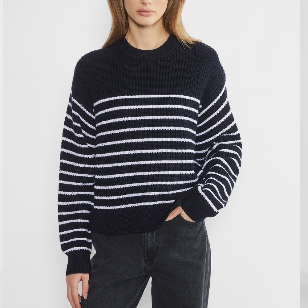 Striped Black and White Crewneck Sweater